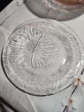 2 PC Vintage KIG Indonesia Clear Glass Plate with Flower 10