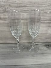 Gorham Crystal Lady Anne Fluted Champagne Glass Pair  Discontinued Estate RARE  picture