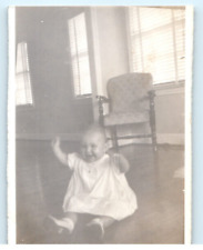 Vintage Photo 1947, Cute Baby on Hardwood Floors , 4.25x3.25 picture