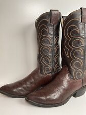 Vintage Olathe Exotic Caribou Leather Cowboy Boots 10.5 B USA Made picture