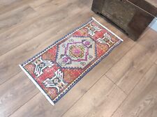 Small Vintage Rug, Small Turkish Rug, Small Wool Rug, Small Kilim, 1.4 x 2.9 ft picture