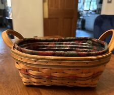 Longaberger 2001 Autumn Reflections Sm Daily Blessing Basket, Liner & Protector picture