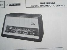NORDMENDE TURANDOT-C(3/614C) SHORTWAVE RADIO PHOTOFACT picture