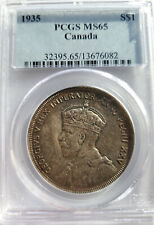 1935 CANADA SILVER DOLLAR - PCGS CERTIFIED MS65 - KING GEORGE V - 1 DOLLAR COIN picture