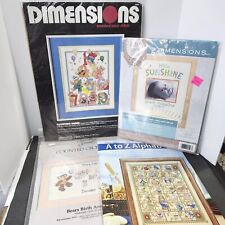 Dimensions Counted Cross Stitch Kits Birth Announcement Bears Alphabet Lot Of 4 picture