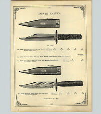 1890 PAPER AD H M Finch Bowie Knife Dirks Hunter's Pearl Bone Buff Handle Sheath picture