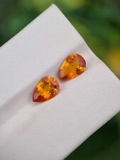 Clinohumite Gemstone Matching Pair Natural Pear Shape Orange Color Tajikistan picture