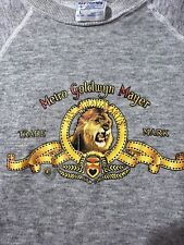 Vintage 1980's MGM Metro Goldwyn Mayer Lion Logo Gray Pullover Sweatshirt Large picture