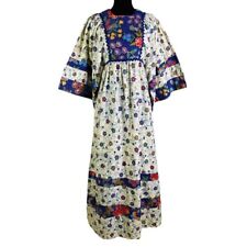 Vintage 70s Young Innocent by Arpeja Caftan Maxi batik wide sleeve Dress small picture