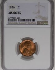 1936 Lincoln Wheat Cent NGC MS66 RD Penny picture