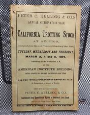 RARE 1891 California Race Horse Trotting Stock Auction Catalog Peter Kellogg NY picture