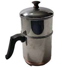 Vintage 1801 Revere Ware Coffee Percolator Copper Botton Stainless Pre 1968 USA  picture