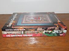 Lot 3 Cross Stitch Pattern Books HC Santa's Great Book 200 Holiday 250 Christmas picture