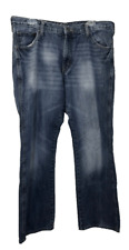 Wrangler Blue bootcut Jeans 35x32 men zip pockets denim cotton button picture