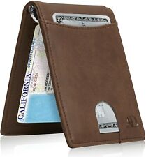 Slim Wallets For Men Bifold Mens Wallet With Removable Money Clip RFID Blocking picture