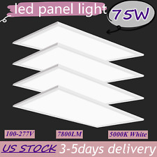 4pcs 2x4 Led Troffer 75W Drop Ceiling Lights Ceiling Light Fixture Panels, 5000K picture