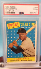 💥 1958 Topps Willie Mays All Star  # 486 PSA Graded 💥 picture