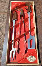 VTG 50s Mirro Medallion Barbeque Set In Box MCM Atomic Space Age BBQ Minty picture
