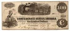 1862 $100 Confederate States of America T-40 - Rare Henry Savage Depositary NC picture