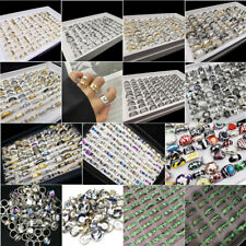5-100pcs Wholesale Stainless Steel Mixed Rings Bulk Finger Band Ring Jewelry Lot picture