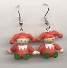 Funky Mini JACK-in-the-BOX JESTER CLOWN EARRINGS-Cute Holiday Toy Funky Jewelry picture