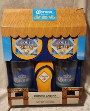 Corona Cabana Gift Set (2) 16 Fl oz Glasses, Coasters & Original Salt NIB picture