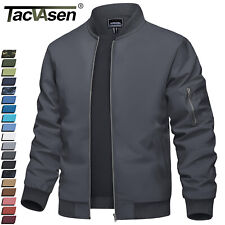 Men's Lightweight Bomber Jacket Spring Fall Thin Casual Coat Full-Zip Work Coats picture