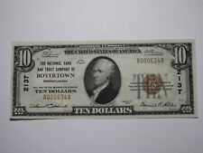 $10 1929 Boyertown Pennsylvania PA National Currency Bank Note Bill Ch #2137 AU+ picture