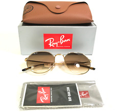 Ray-Ban Sunglasses RB3565 JACK 001/51 Polished Gold Hexagon Wire Rim 55-20-145 picture