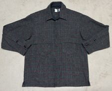 Vintage Johnson Woolen Mills Wool Jacket Mens Large Adirondack Gray Plaid RARE picture