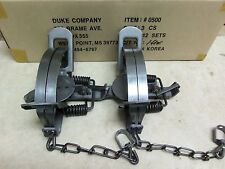 2 New Duke # 3 Coil Spring Traps 0500 Beaver Bobcat Coyote Lynx Trapping picture