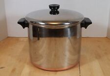 1801 Revere Ware 8 Quart Stainless Steel Stock With Copper Clad Bottom & Lid picture