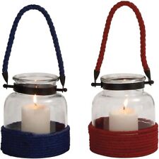 Benzara 23889 2 Assorted The Simple Glass Rope Lantern  picture