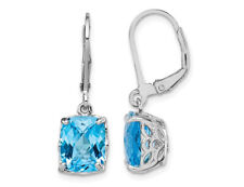 6.80 Carat (ctw) Blue Topaz Dangle Earrings Sterling Silver picture