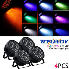 TCFUNDY 4PCS 180W RGBWA+UV LED Stage Par Lighting DMX DJ Club Disco Party Lights picture