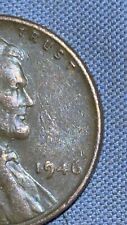 1946 wheat penny no mint mark Extremely Rare Error on the rim 