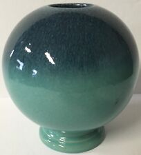 Monmouth Pottery Gloss Blended Blue Sphere Globe Round Ball Vase 5 inches Tall picture