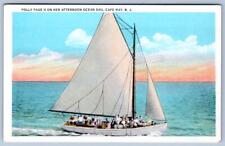 1920-30's CAPE MAY NEW JERSEY POLLY PAGE II ON HER AFTERNOON OCEAN SAIL POSTCARD picture