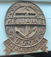 John Tann's Reliance Anchor Antique Door Plaque 117 Newgate St. London picture