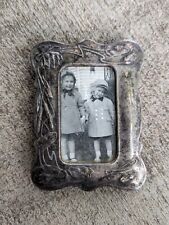 Antique Lilypad Cat tail Baroque Rococo Sterling Silver Photo Picture Frame  picture