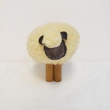 Vinatge Dept 56 1983 Lamb Sheep Figure Primitive Folk Art Style Wool Wooden Legs picture