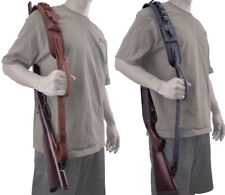 Padded Leather Rifle Shotgun Sling 2 Points Shoulder Strap .308 .22 .30/30 12GA picture