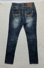 Almost Famous Womens Jeans Size 9 (30x32 Skinny Leg Dark Blue Denim Cotton-blend picture