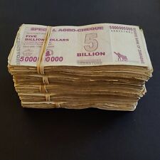 500 x 5 Billion Dollars Zimbabwe Special Agro Cheque 2008 5 bundles of 100 + COA picture