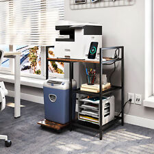 TC-HOMENY Office Printer Stand Rack with Slide Shredder Stand + Power Outlets picture