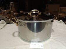 Mauviel M'Cook B 2.6mm Stewpan With Lid & Brass Handles, 6.2-Qt picture