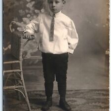 ID'd c1910s Handsome Young Man RPPC Dapper Little Boy Photo Irving Sands A156 picture