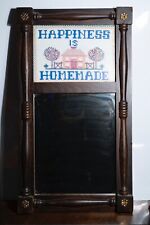 Vintage Wooden Frame Wall Hanging Mirror Happiness Is Homemade Print 19x10 picture