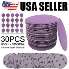 30PCS 3in Aluminum Oxide Sandpaper 60-10000 Grit Sanding Discs Paper Hook Loop picture