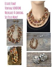 Vintage VENDOME By CORO Necklace & Earrings Set + Extra Earrings + See Video picture